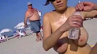 Lana's big boobs and juicy pussy are on full display in this public nudity video